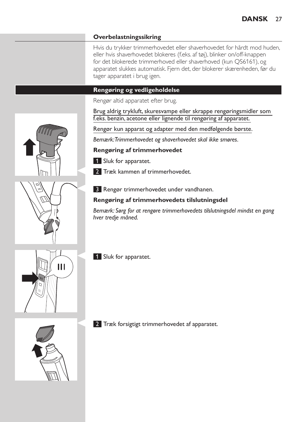 Philips StyleShaver Wasserdichter Rasierer und Styler User Manual | Page 27 / 182