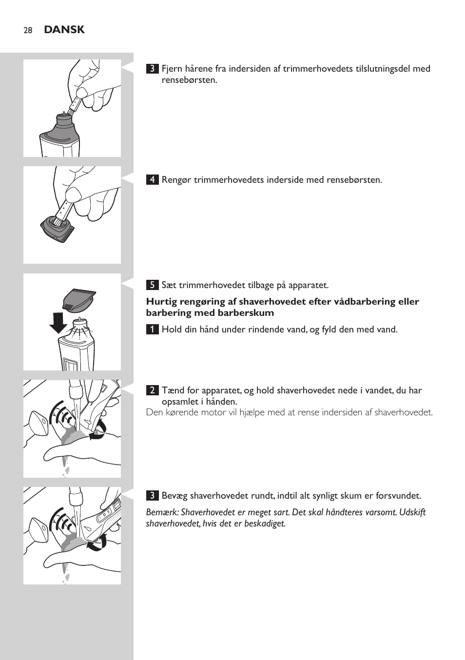 Philips StyleShaver Wasserdichter Rasierer und Styler User Manual | Page 28 / 182