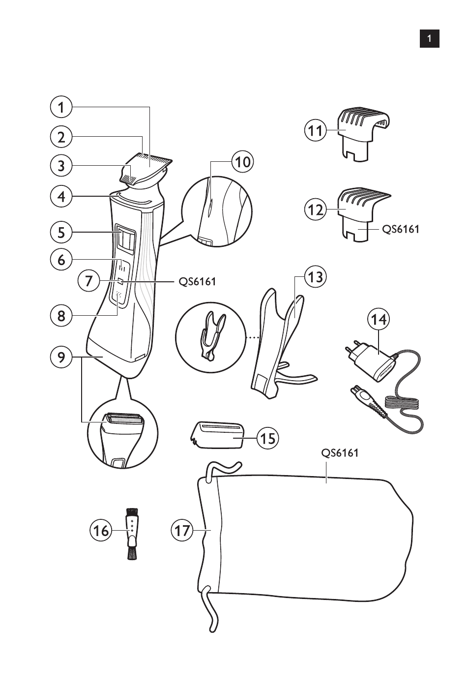 Philips StyleShaver Wasserdichter Rasierer und Styler User Manual | Page 3 / 182