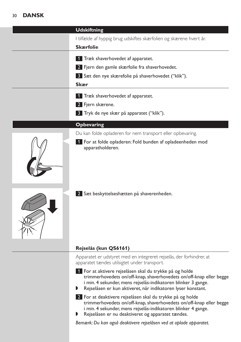 Philips StyleShaver Wasserdichter Rasierer und Styler User Manual | Page 30 / 182