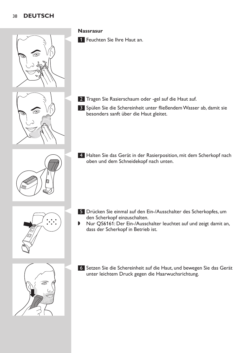 Philips StyleShaver Wasserdichter Rasierer und Styler User Manual | Page 38 / 182
