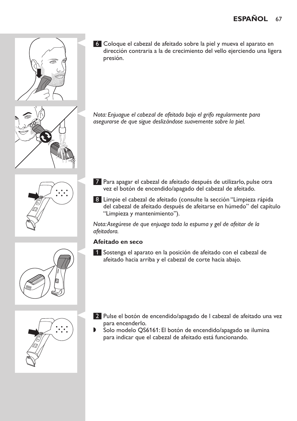 Philips StyleShaver Wasserdichter Rasierer und Styler User Manual | Page 67 / 182