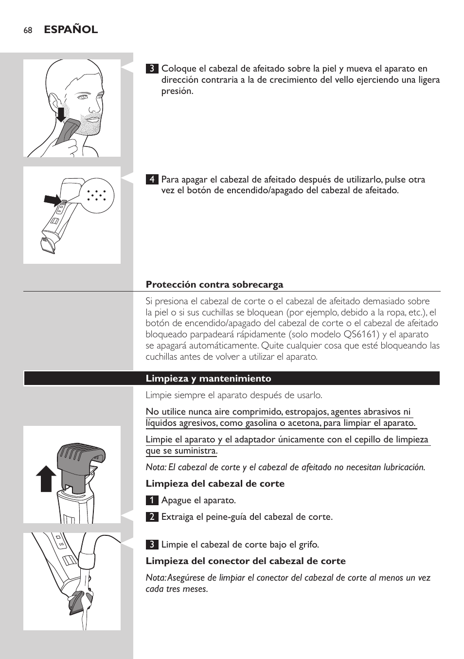 Philips StyleShaver Wasserdichter Rasierer und Styler User Manual | Page 68 / 182