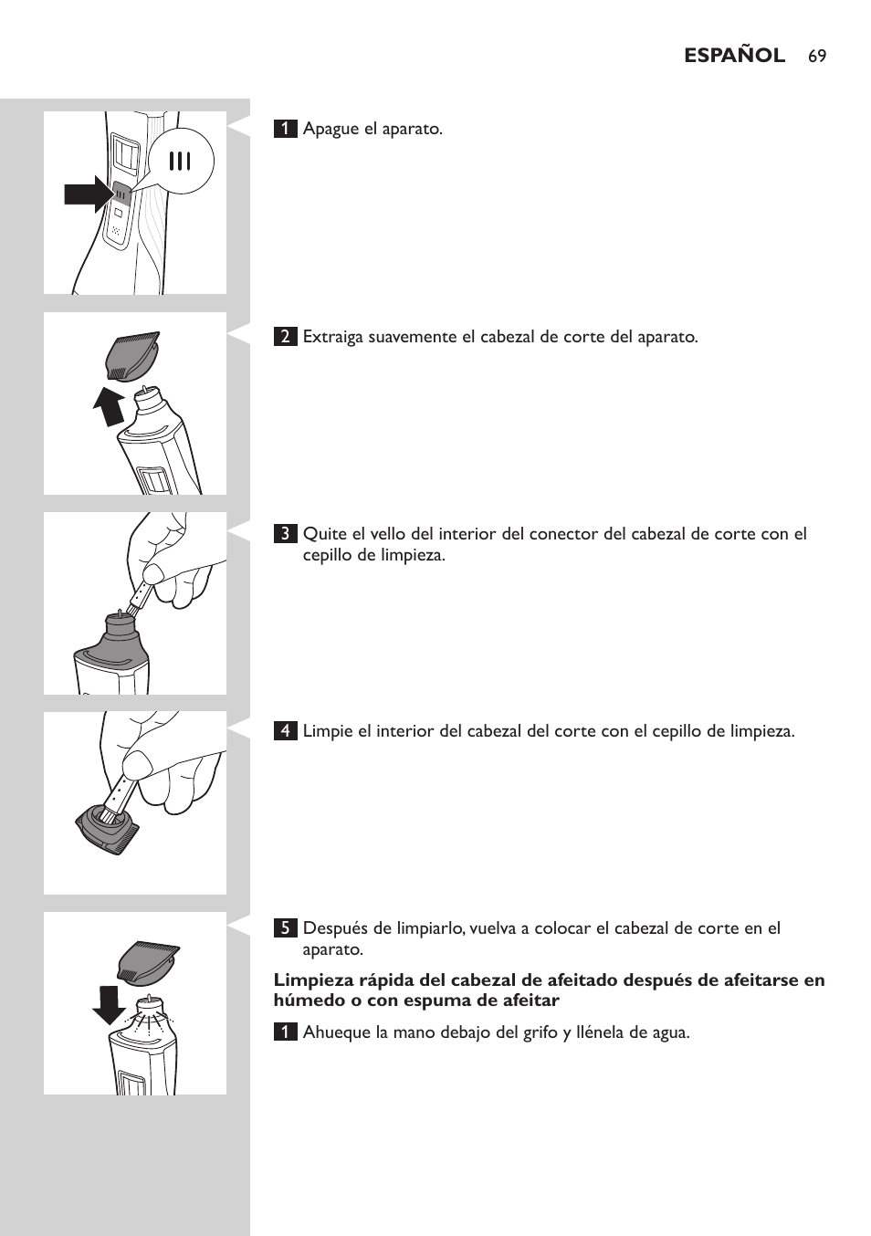 Philips StyleShaver Wasserdichter Rasierer und Styler User Manual | Page 69 / 182