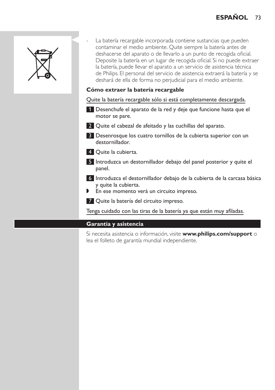 Philips StyleShaver Wasserdichter Rasierer und Styler User Manual | Page 73 / 182