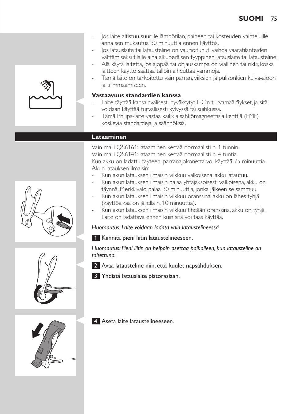 Philips StyleShaver Wasserdichter Rasierer und Styler User Manual | Page 75 / 182