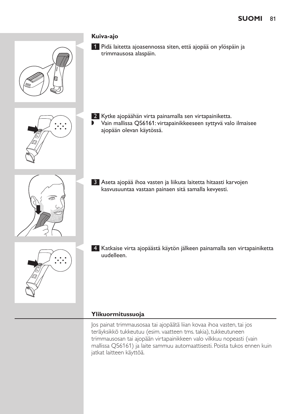 Philips StyleShaver Wasserdichter Rasierer und Styler User Manual | Page 81 / 182