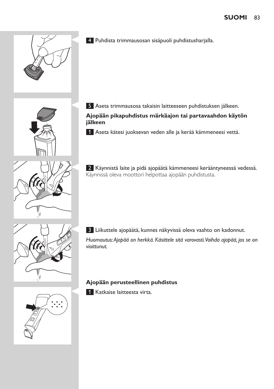 Philips StyleShaver Wasserdichter Rasierer und Styler User Manual | Page 83 / 182
