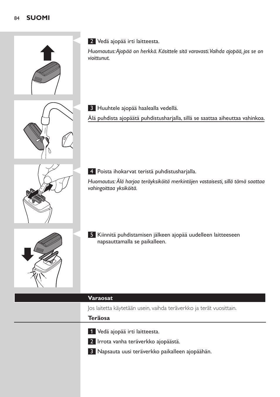 Philips StyleShaver Wasserdichter Rasierer und Styler User Manual | Page 84 / 182