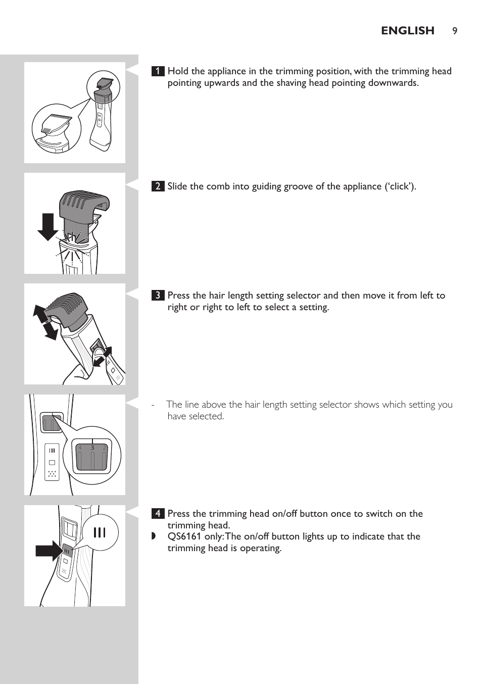 Philips StyleShaver Wasserdichter Rasierer und Styler User Manual | Page 9 / 182