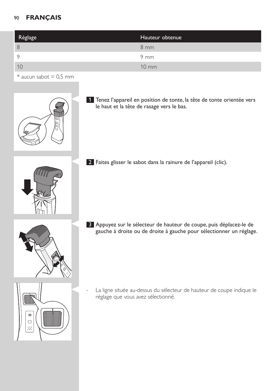 Philips StyleShaver Wasserdichter Rasierer und Styler User Manual | Page 90 / 182