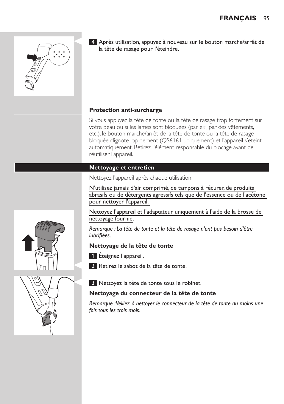 Philips StyleShaver Wasserdichter Rasierer und Styler User Manual | Page 95 / 182