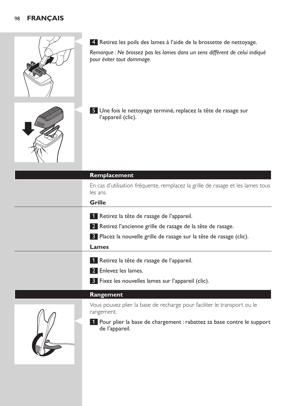 Philips StyleShaver Wasserdichter Rasierer und Styler User Manual | Page 98 / 182