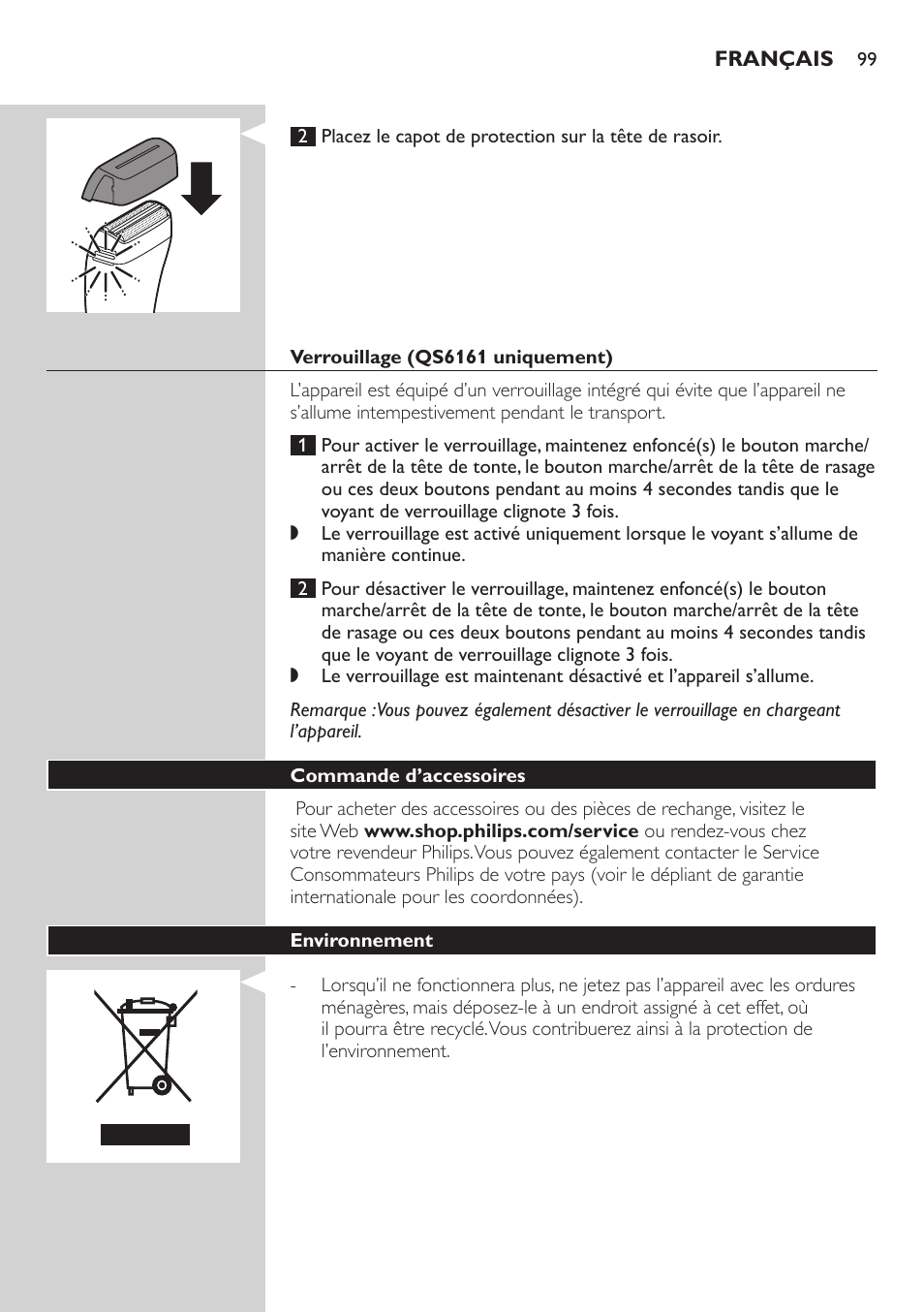 Philips StyleShaver Wasserdichter Rasierer und Styler User Manual | Page 99 / 182