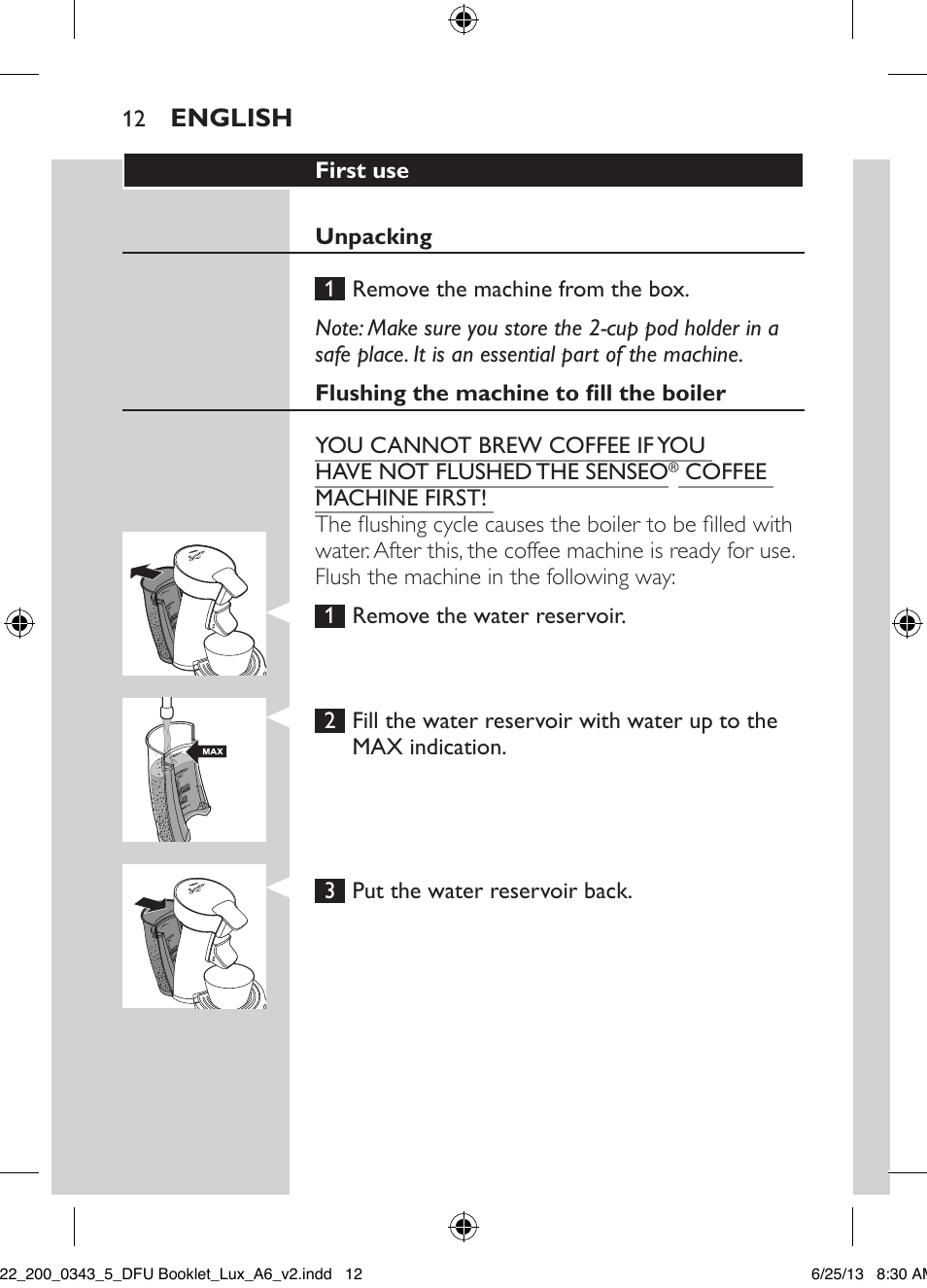 Philips SENSEO® Viva Café Kaffeepadmaschine User Manual | Page 12 / 118