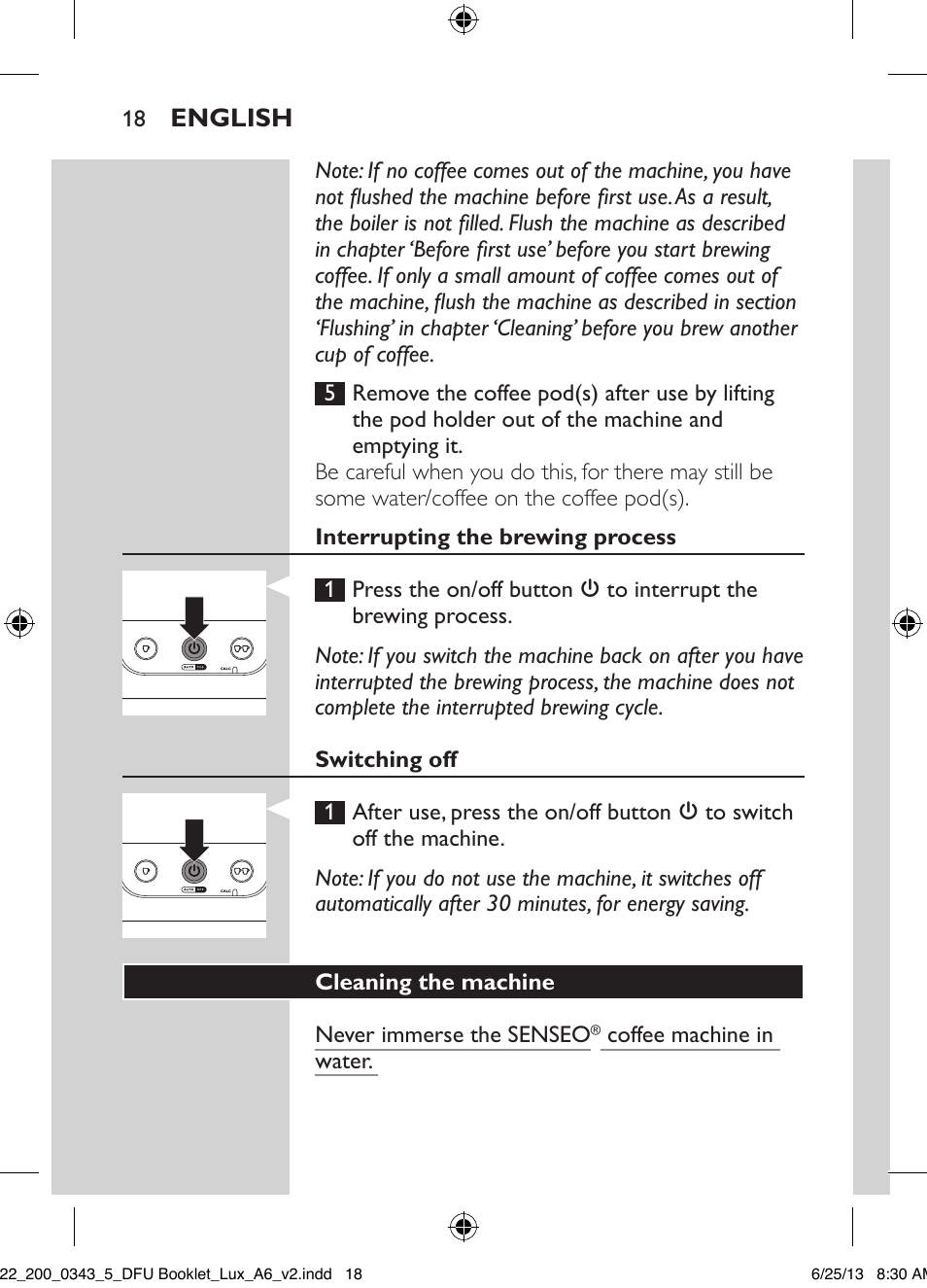 Philips SENSEO® Viva Café Kaffeepadmaschine User Manual | Page 18 / 118