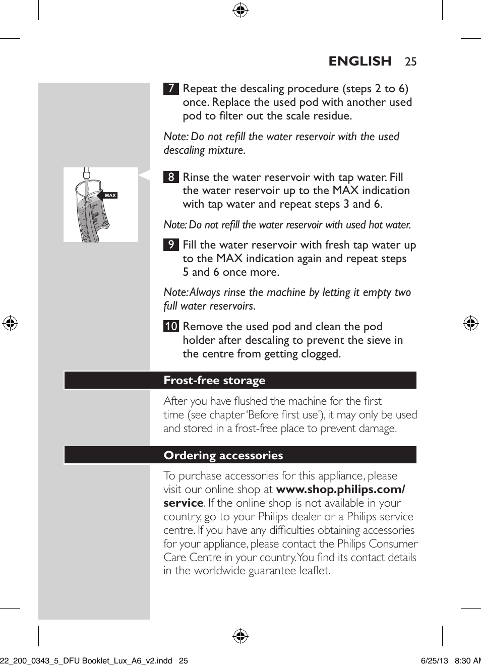 Philips SENSEO® Viva Café Kaffeepadmaschine User Manual | Page 25 / 118