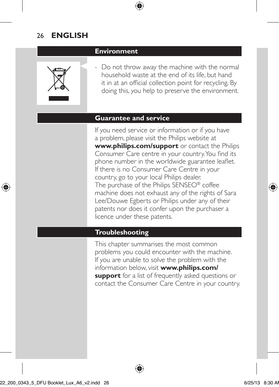 Philips SENSEO® Viva Café Kaffeepadmaschine User Manual | Page 26 / 118