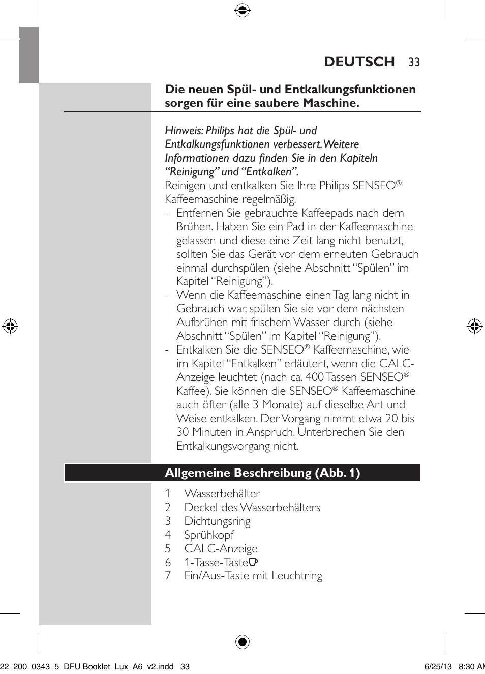 Philips SENSEO® Viva Café Kaffeepadmaschine User Manual | Page 33 / 118