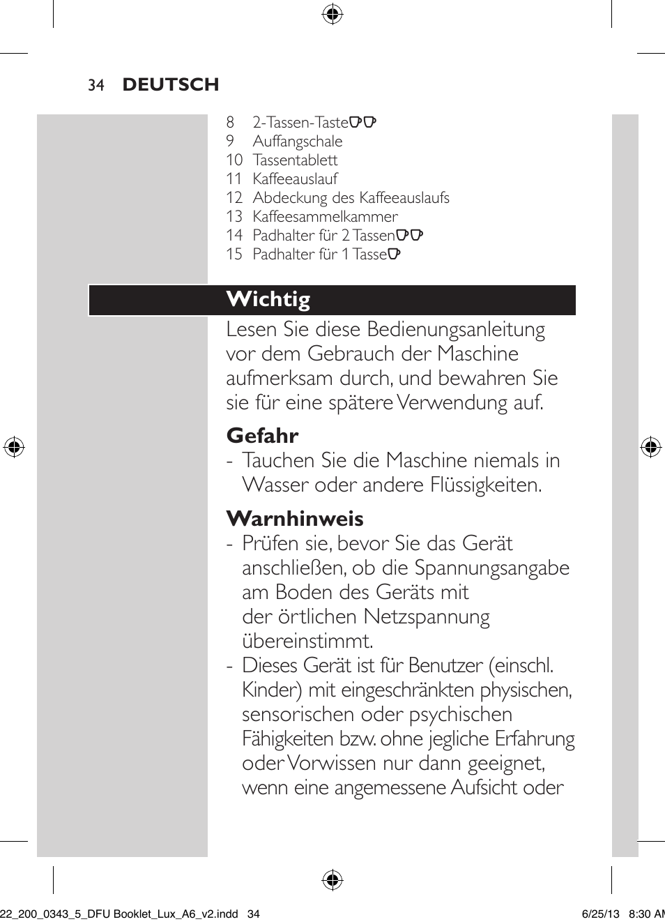 Philips SENSEO® Viva Café Kaffeepadmaschine User Manual | Page 34 / 118