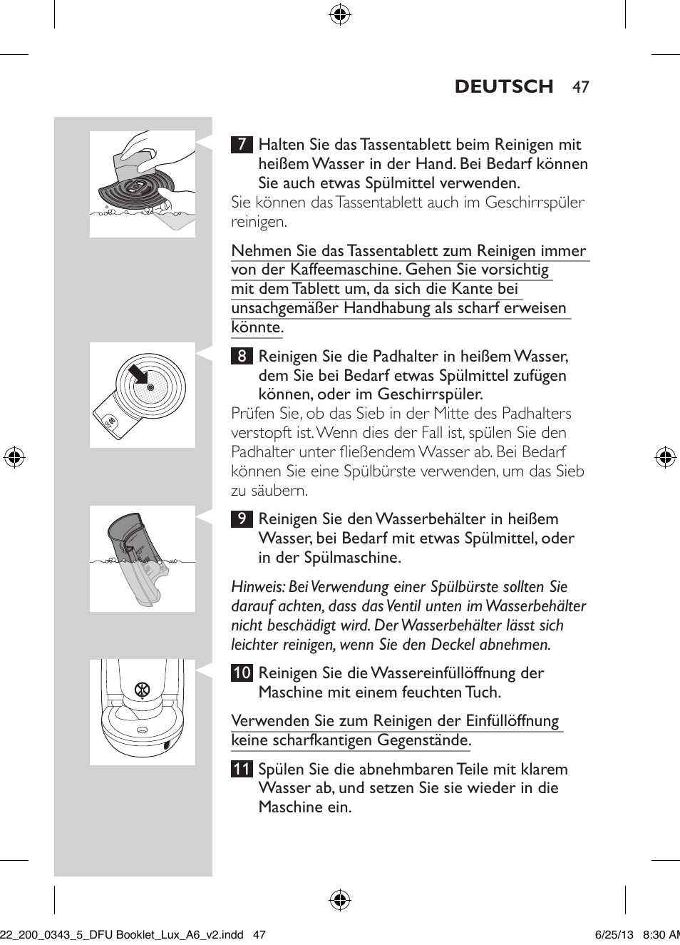 Philips SENSEO® Viva Café Kaffeepadmaschine User Manual | Page 47 / 118