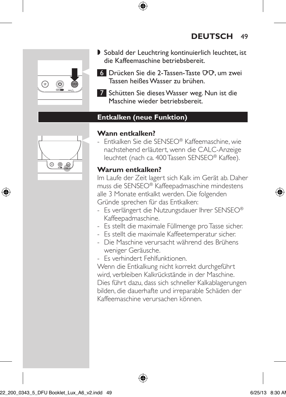 Philips SENSEO® Viva Café Kaffeepadmaschine User Manual | Page 49 / 118