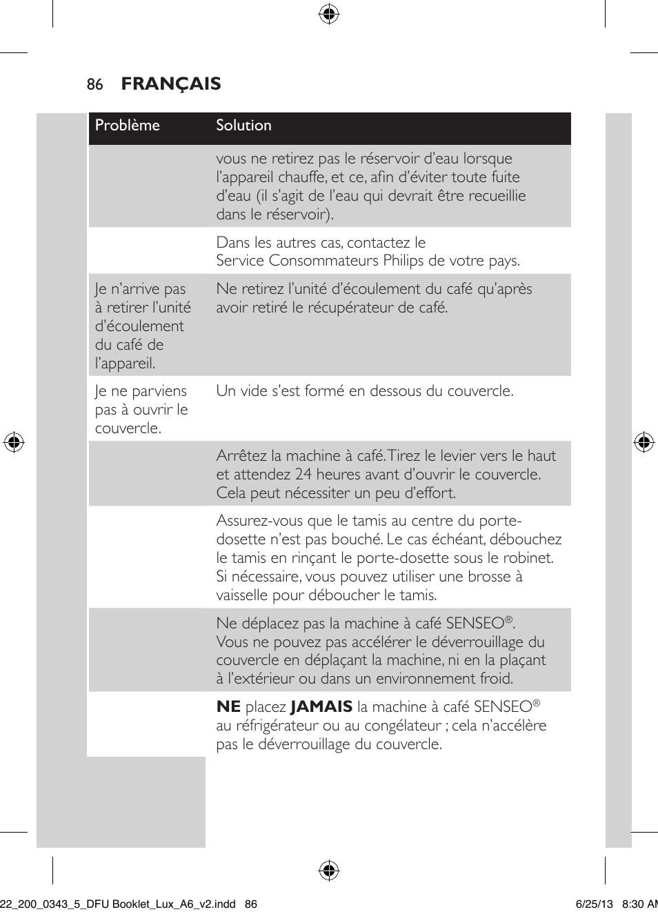Philips SENSEO® Viva Café Kaffeepadmaschine User Manual | Page 86 / 118