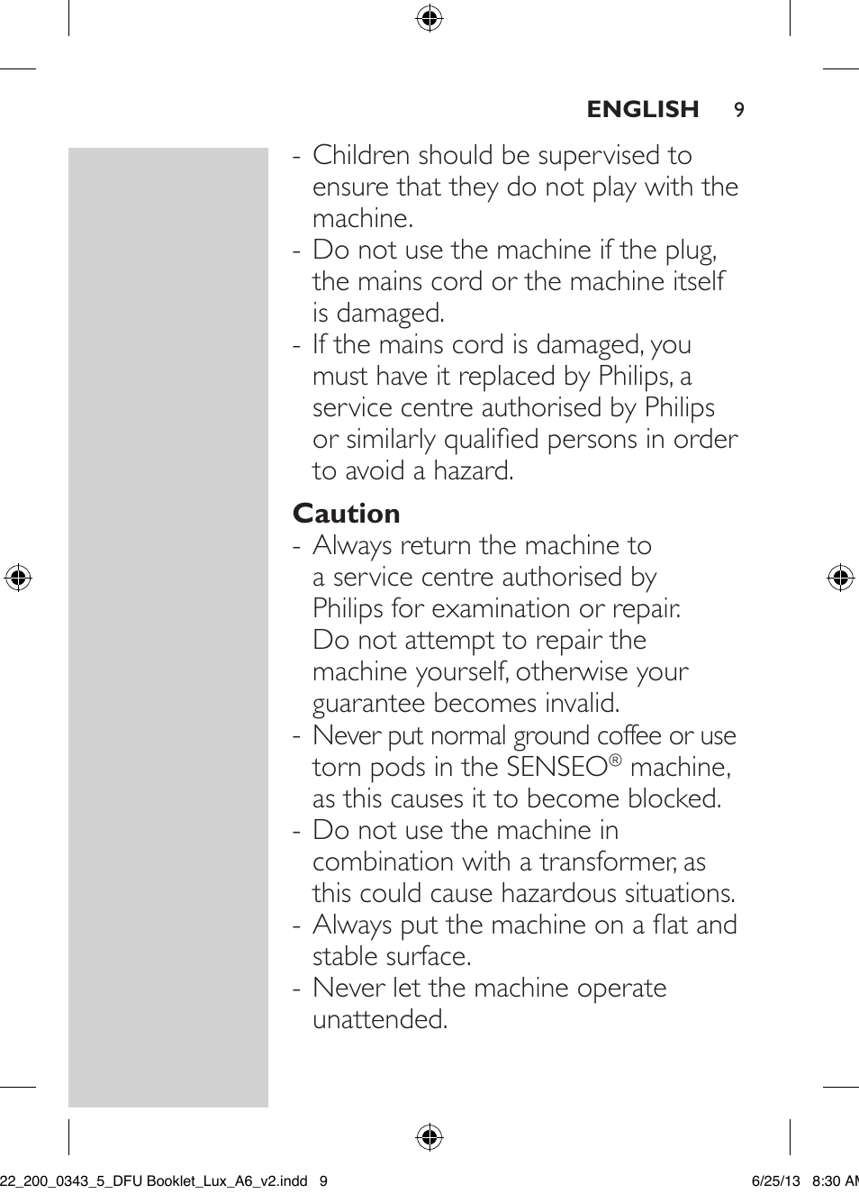 Philips SENSEO® Viva Café Kaffeepadmaschine User Manual | Page 9 / 118