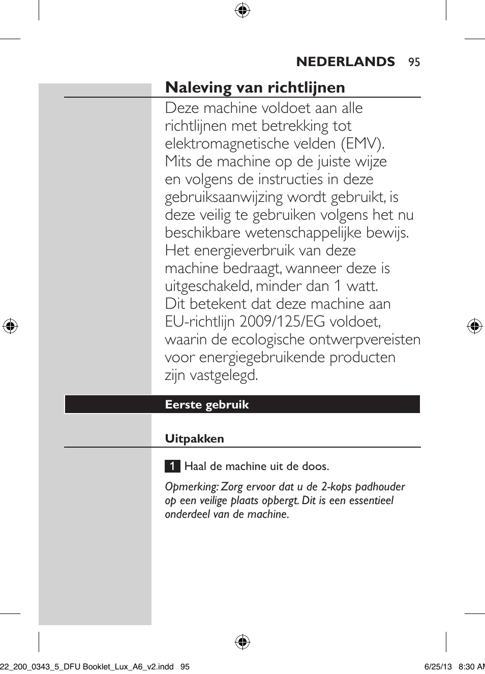 Philips SENSEO® Viva Café Kaffeepadmaschine User Manual | Page 95 / 118