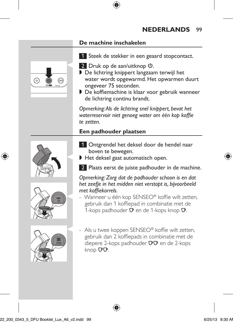 Philips SENSEO® Viva Café Kaffeepadmaschine User Manual | Page 99 / 118