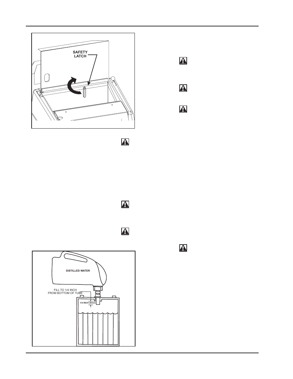 Battery service instructions, To charge the batteries, To remove the batteries distilled water | Service instructions | Nilfisk-ALTO 114RS SWEEPER User Manual | Page 23 / 74