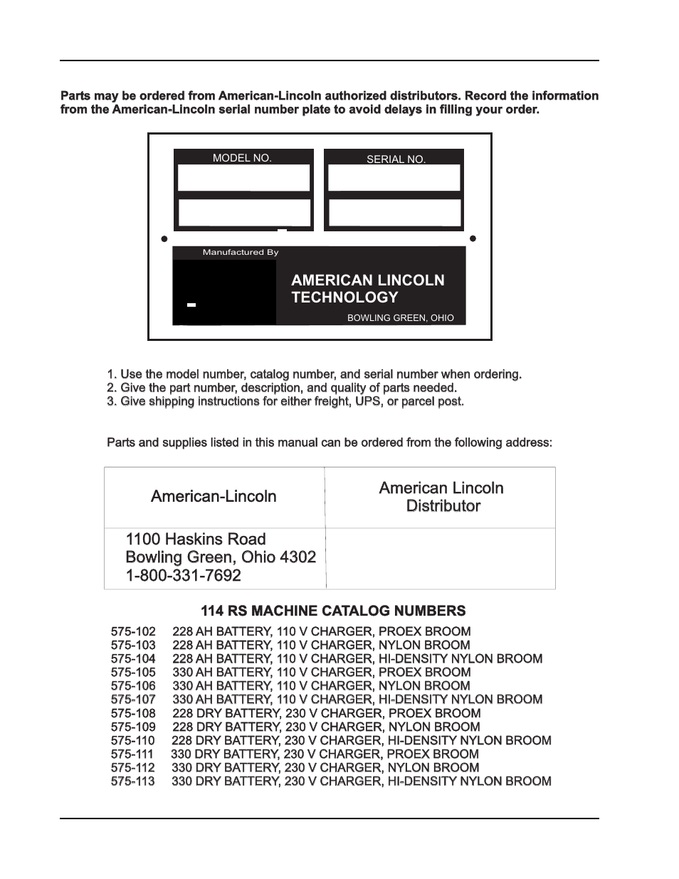 Ordering parts | Nilfisk-ALTO 114RS SWEEPER User Manual | Page 27 / 74