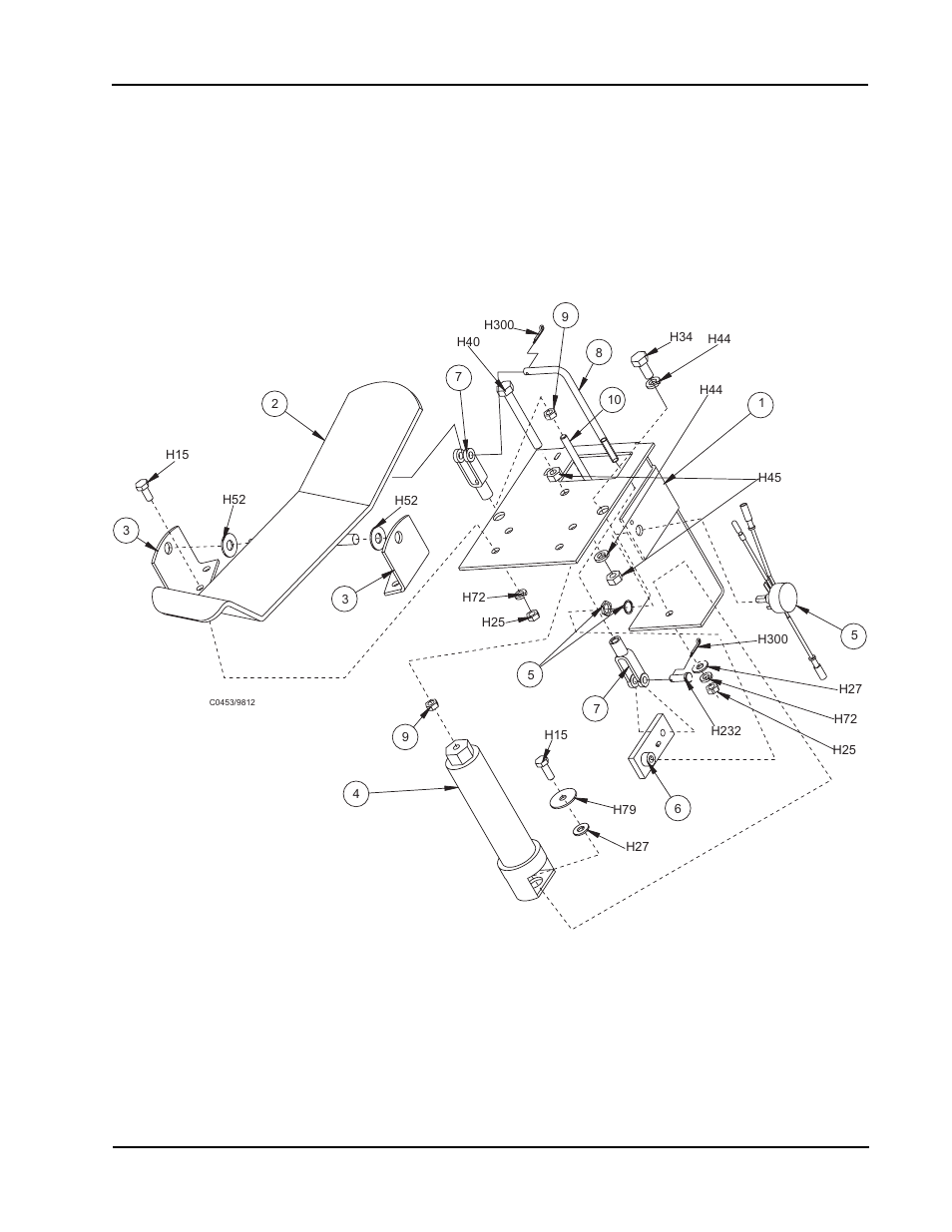 Forward/reverse pedal - exploded view | Nilfisk-ALTO 114RS SWEEPER User Manual | Page 38 / 74