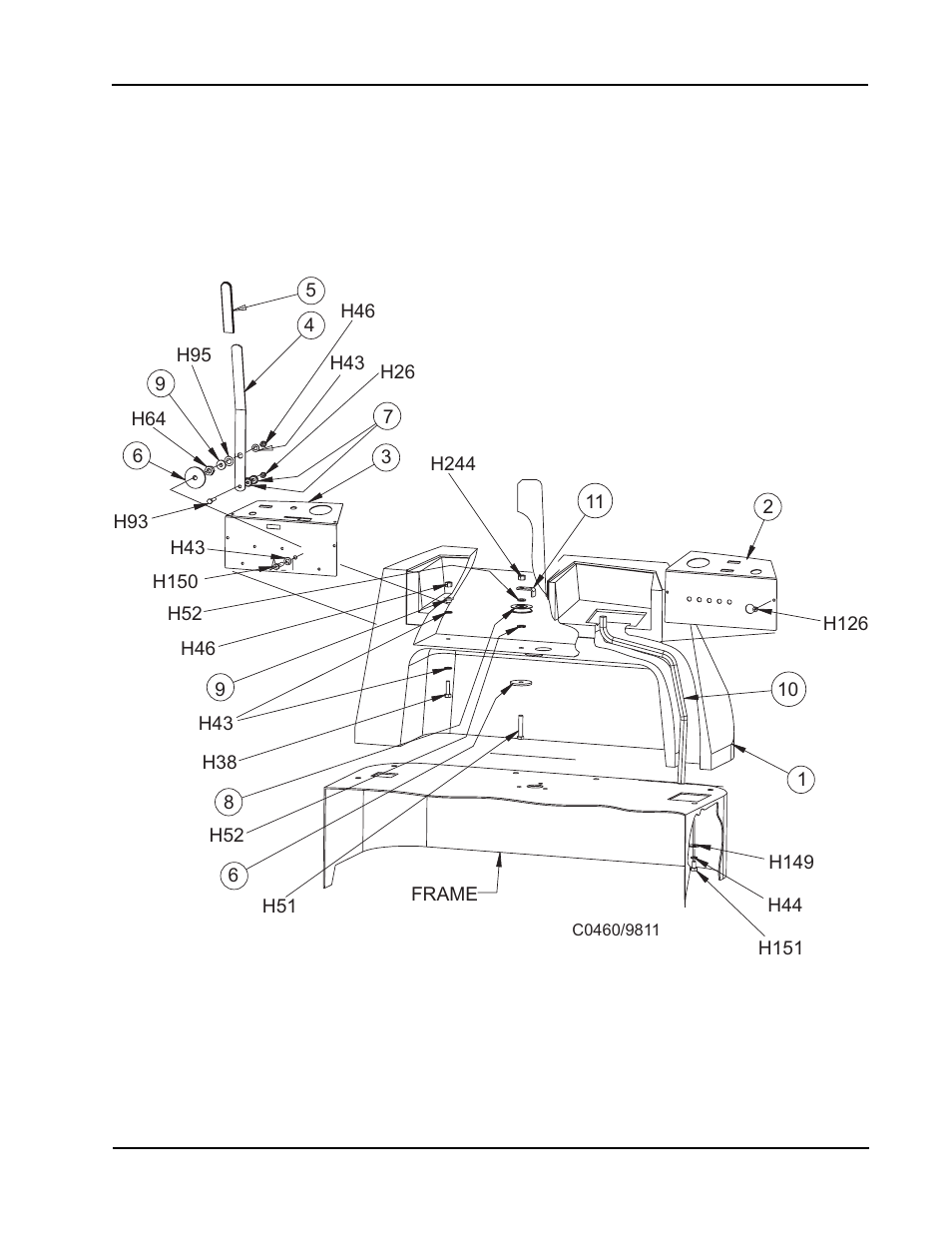 Console assembly - exploded view | Nilfisk-ALTO 114RS SWEEPER User Manual | Page 40 / 74