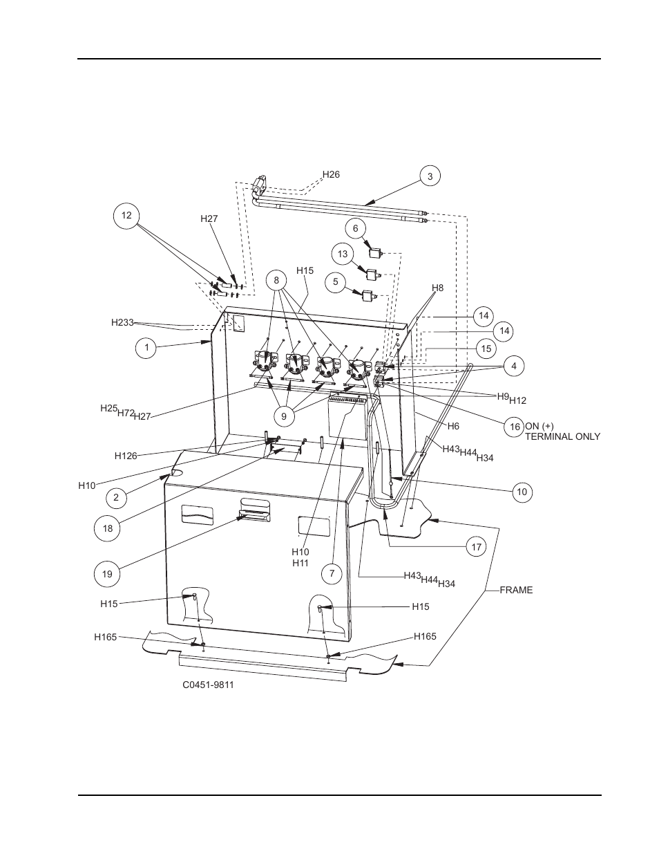 Power panel - exploded view | Nilfisk-ALTO 114RS SWEEPER User Manual | Page 50 / 74