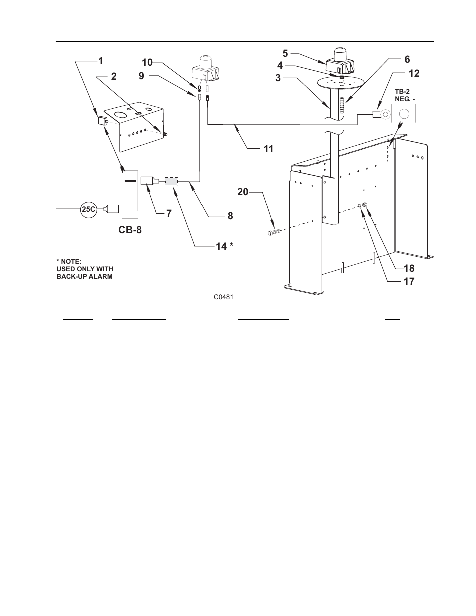 Amber strobe light option, Cb-8 | Nilfisk-ALTO 114RS SWEEPER User Manual | Page 61 / 74