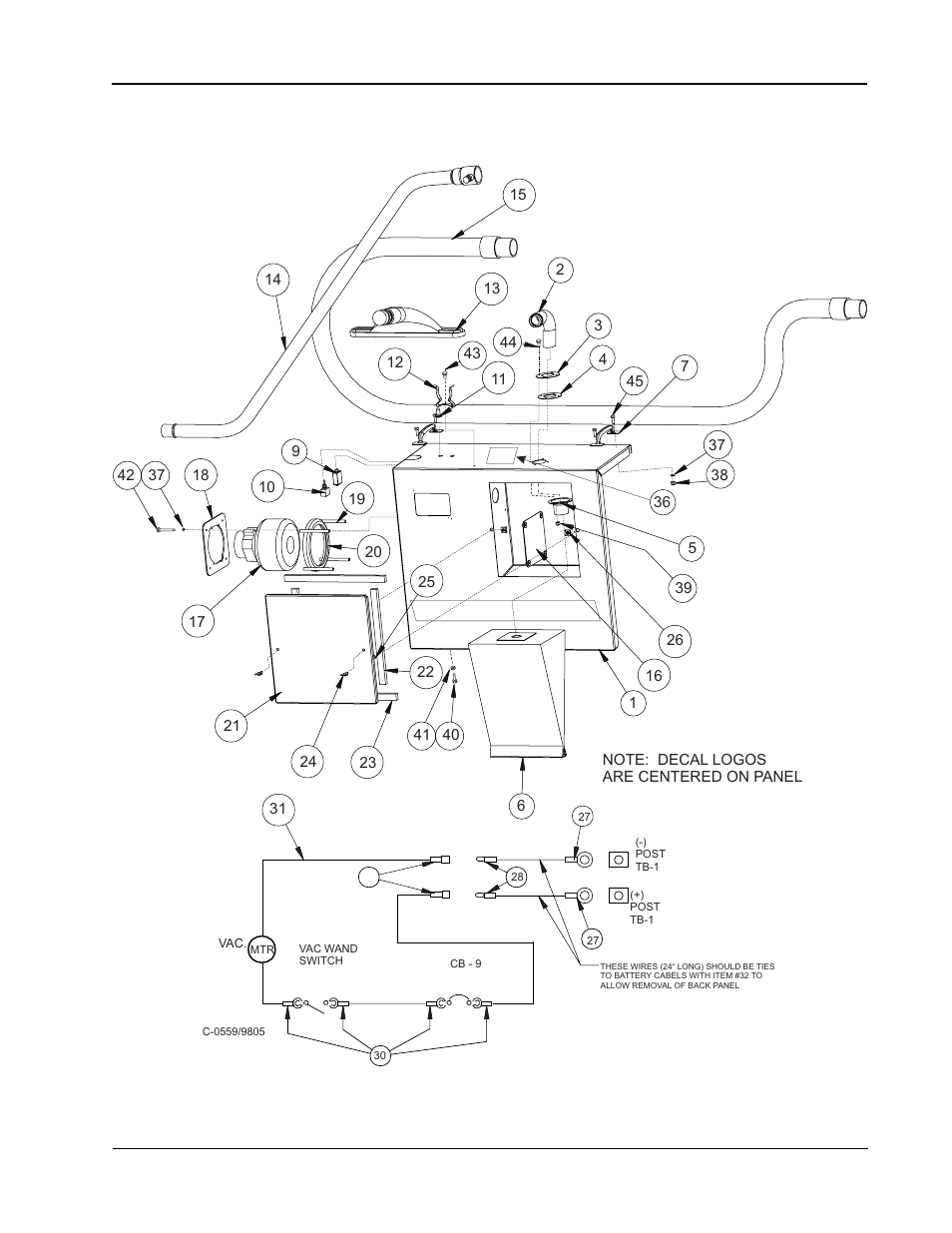 Vac wand option - exploded view | Nilfisk-ALTO 114RS SWEEPER User Manual | Page 67 / 74