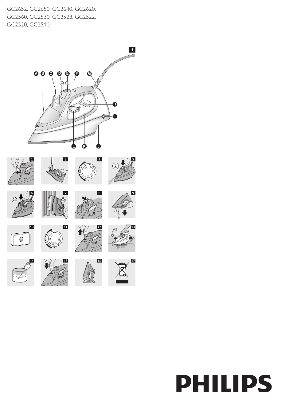 Philips 2500 series Dampfbügeleisen User Manual | 9 pages