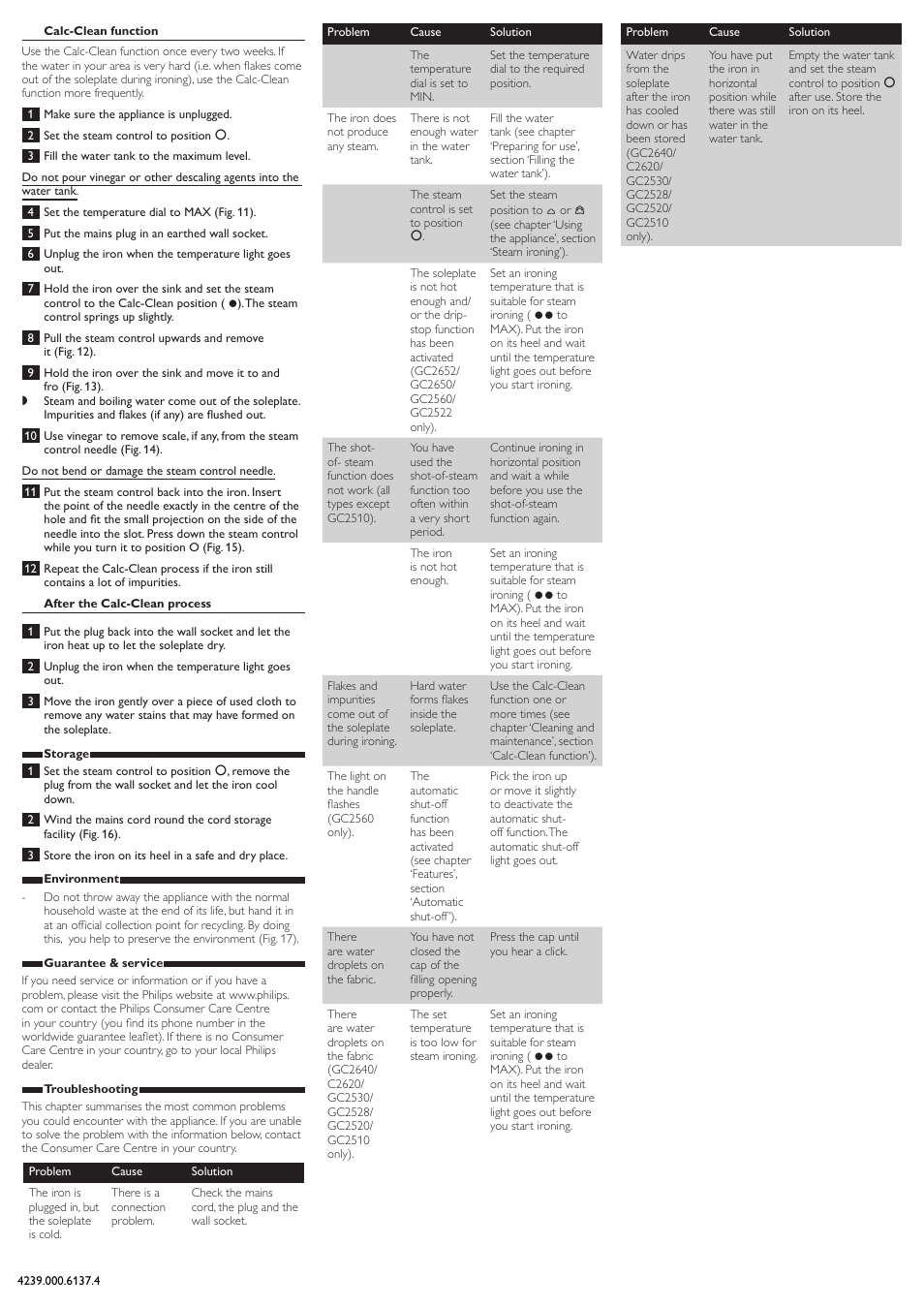 Philips 2500 series Dampfbügeleisen User Manual | Page 3 / 9
