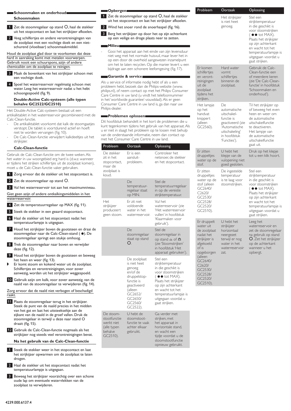 Philips 2500 series Dampfbügeleisen User Manual | Page 9 / 9