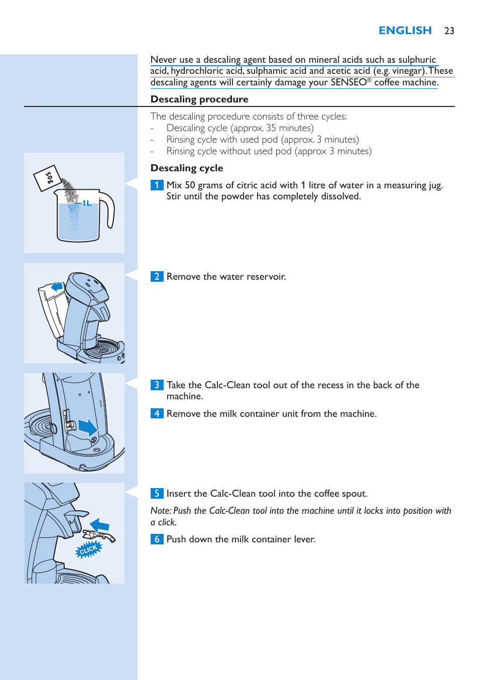 Philips SENSEO® Latte Select Kaffeepadmaschine User Manual | Page 23 / 102