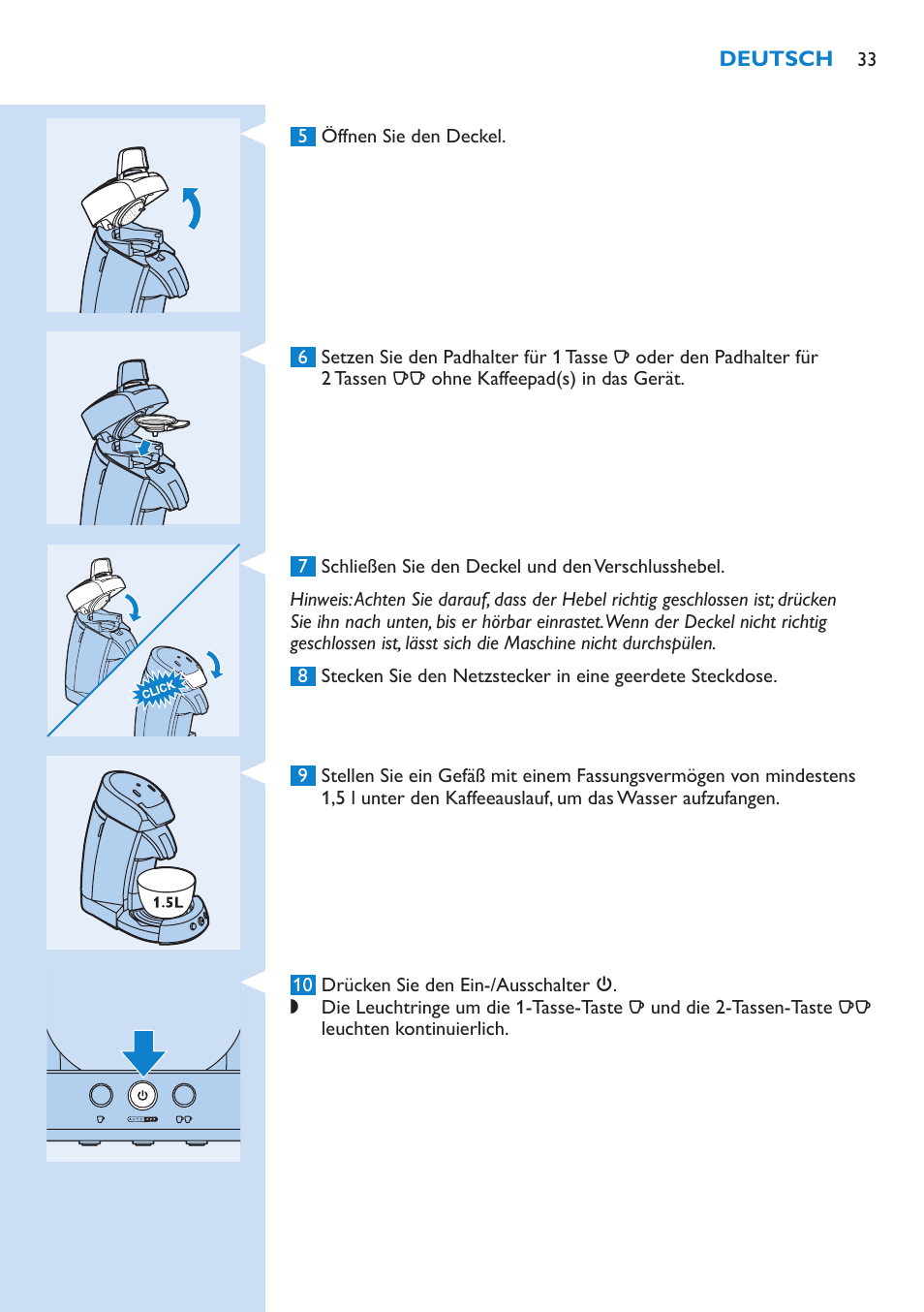 Philips SENSEO® Latte Select Kaffeepadmaschine User Manual | Page 33 / 102