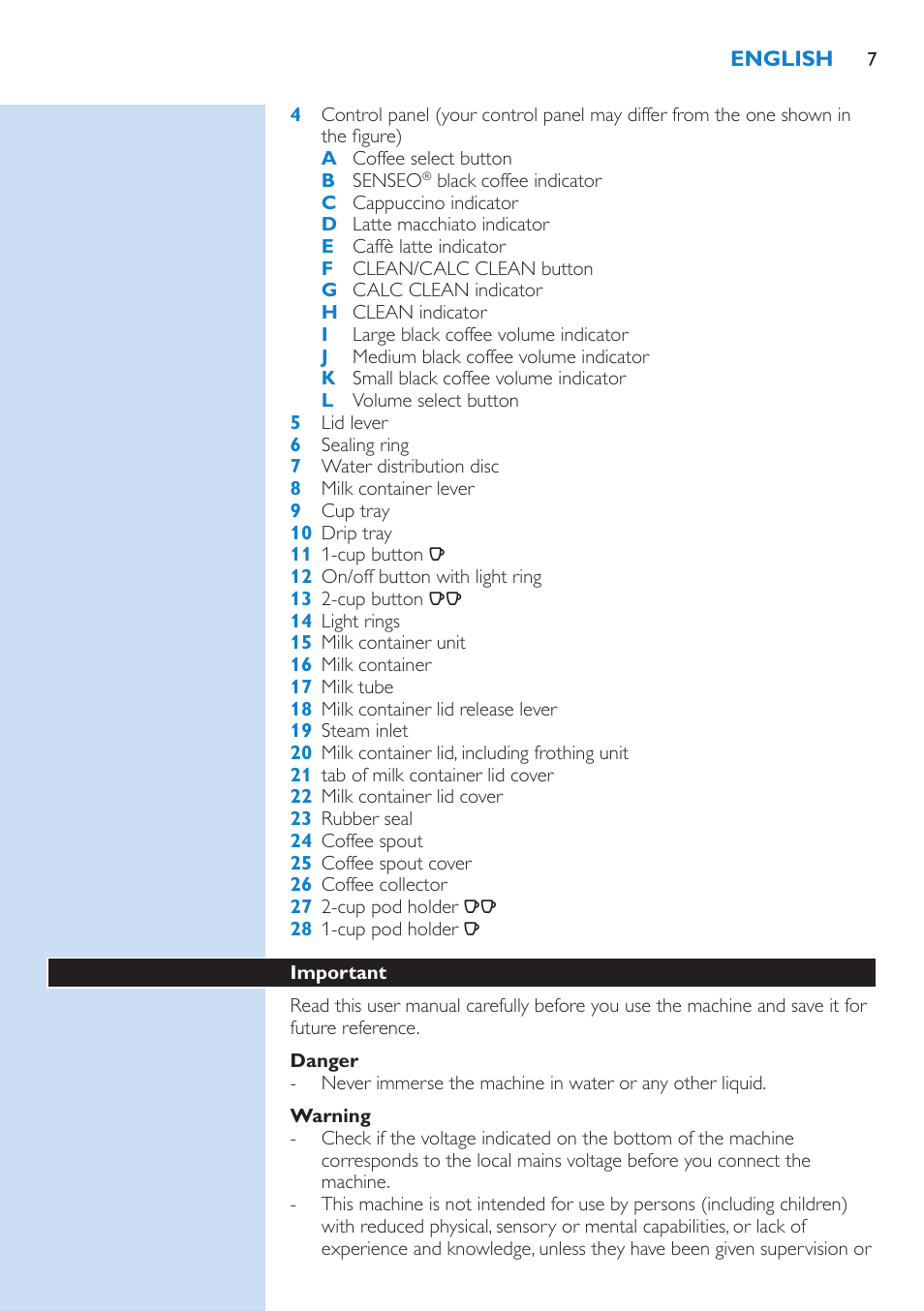 Philips SENSEO® Latte Select Kaffeepadmaschine User Manual | Page 7 / 102