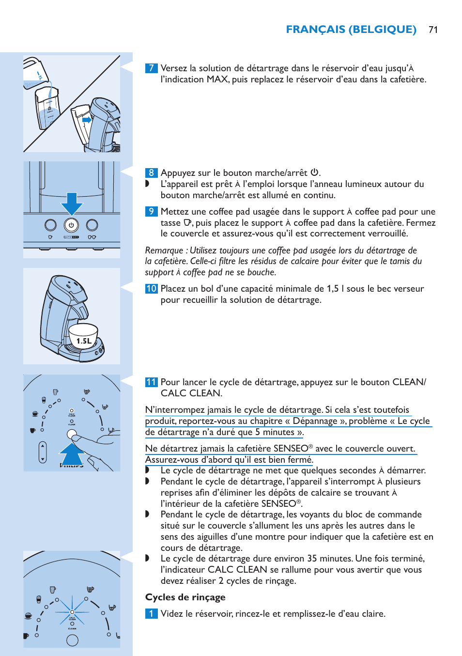 Philips SENSEO® Latte Select Kaffeepadmaschine User Manual | Page 71 / 102