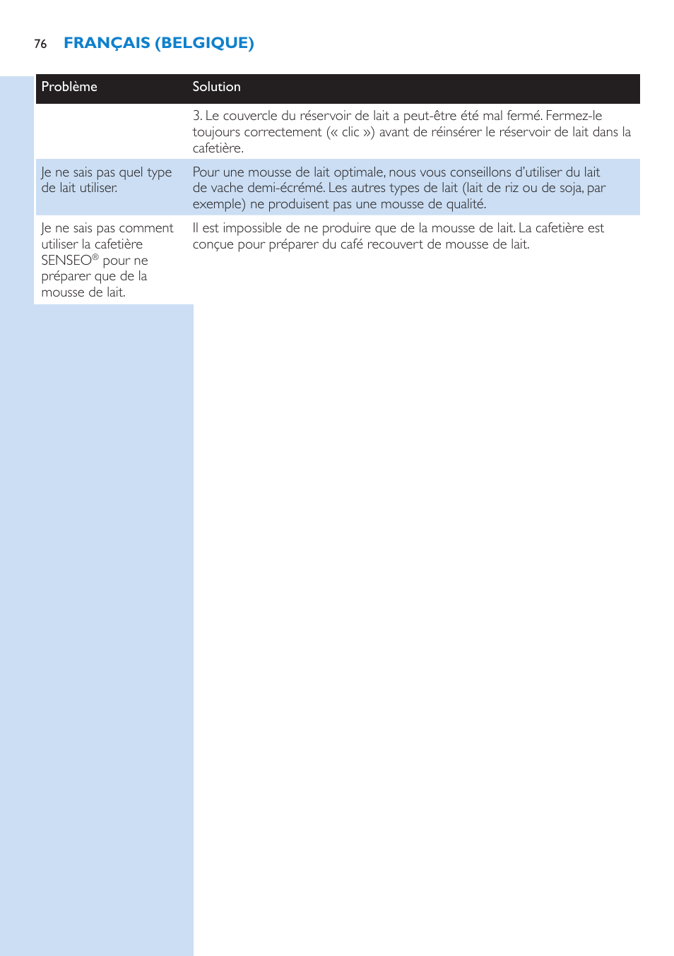 Philips SENSEO® Latte Select Kaffeepadmaschine User Manual | Page 76 / 102