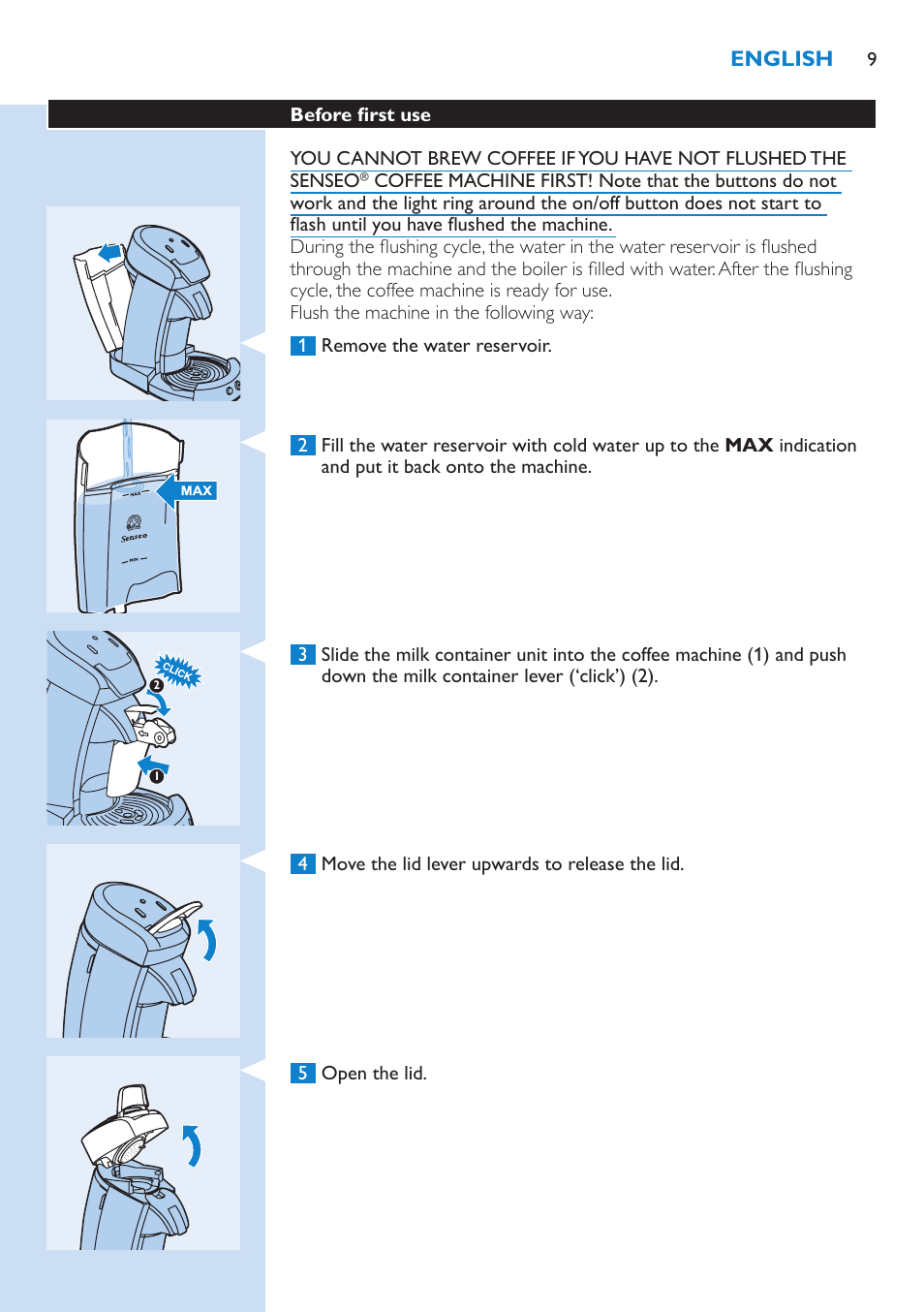 Philips SENSEO® Latte Select Kaffeepadmaschine User Manual | Page 9 / 102
