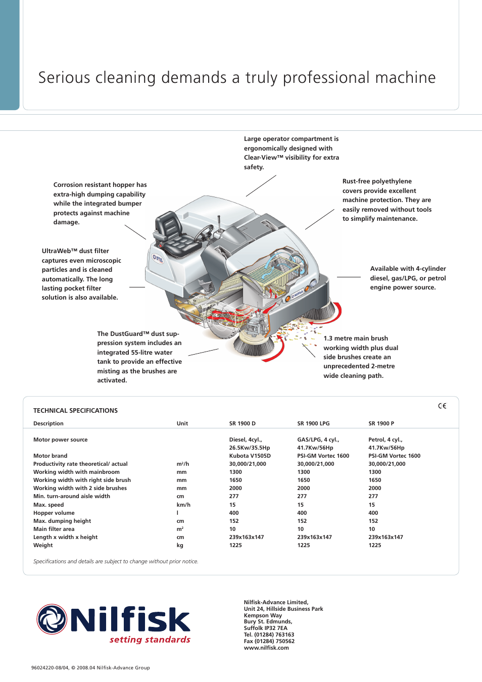 Nilfisk-ALTO SR 1900 LPG User Manual | 4 pages