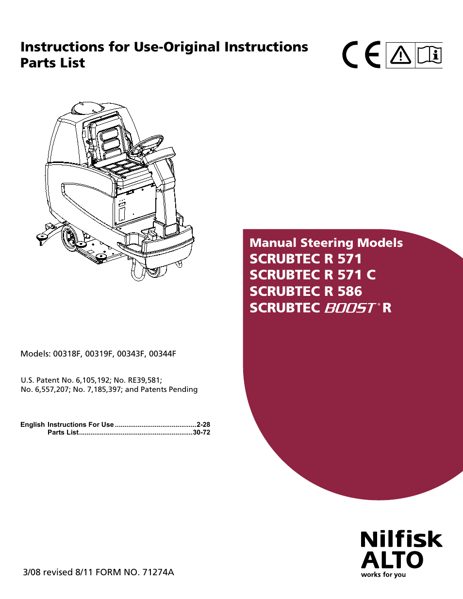 Nilfisk-ALTO SCRUBTEC 571 User Manual | 76 pages