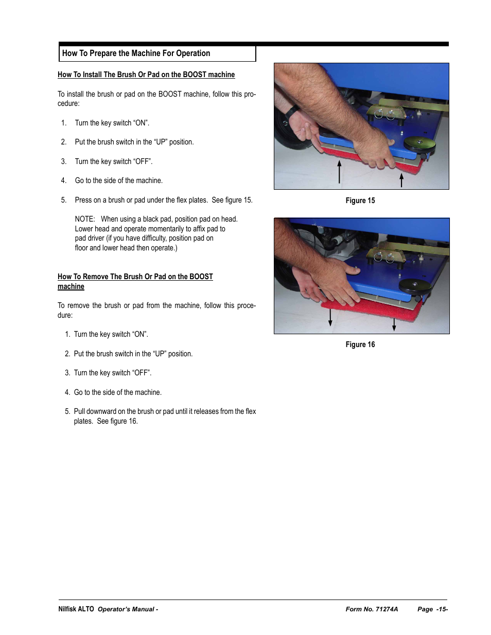 Nilfisk-ALTO SCRUBTEC 571 User Manual | Page 15 / 76