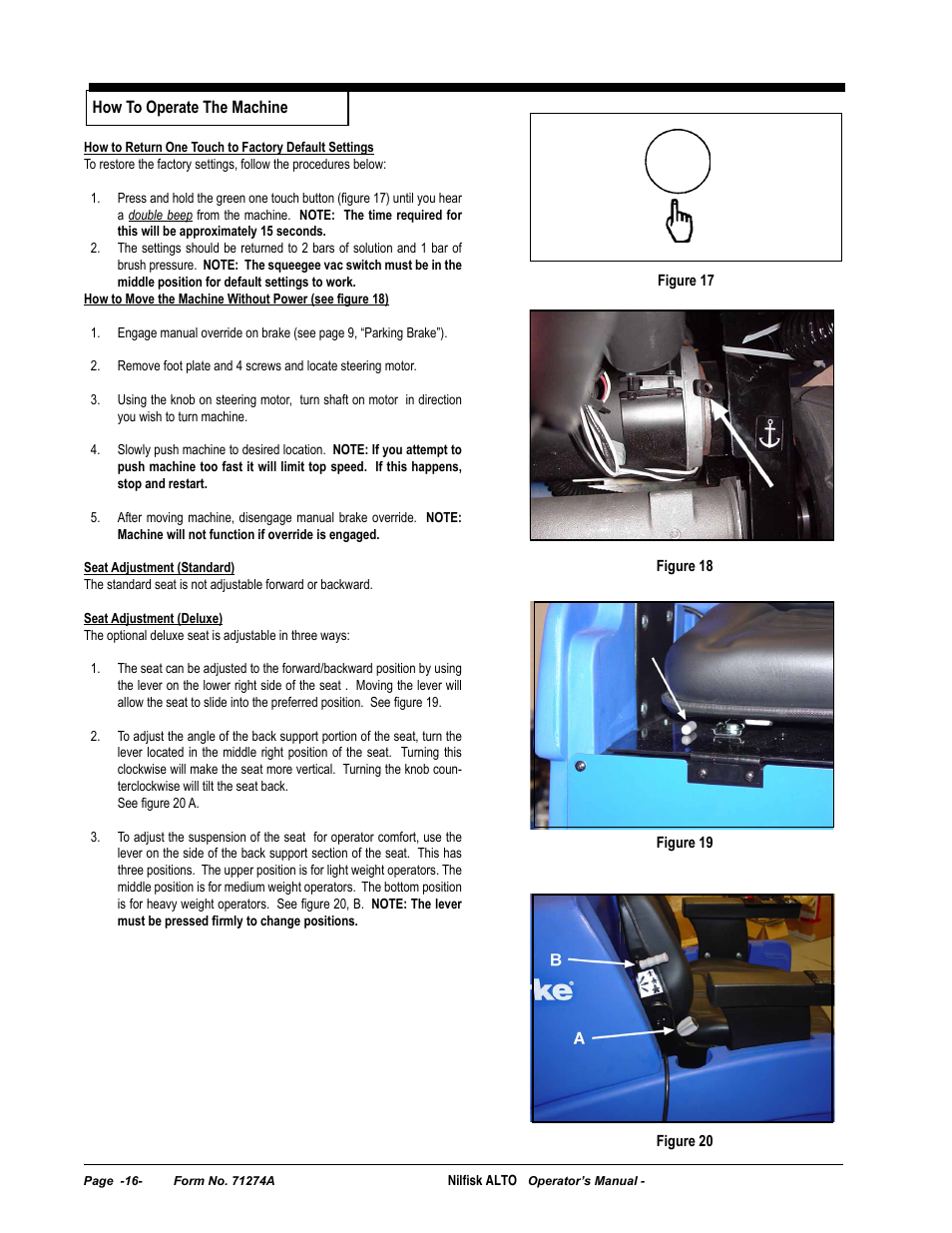 Nilfisk-ALTO SCRUBTEC 571 User Manual | Page 16 / 76
